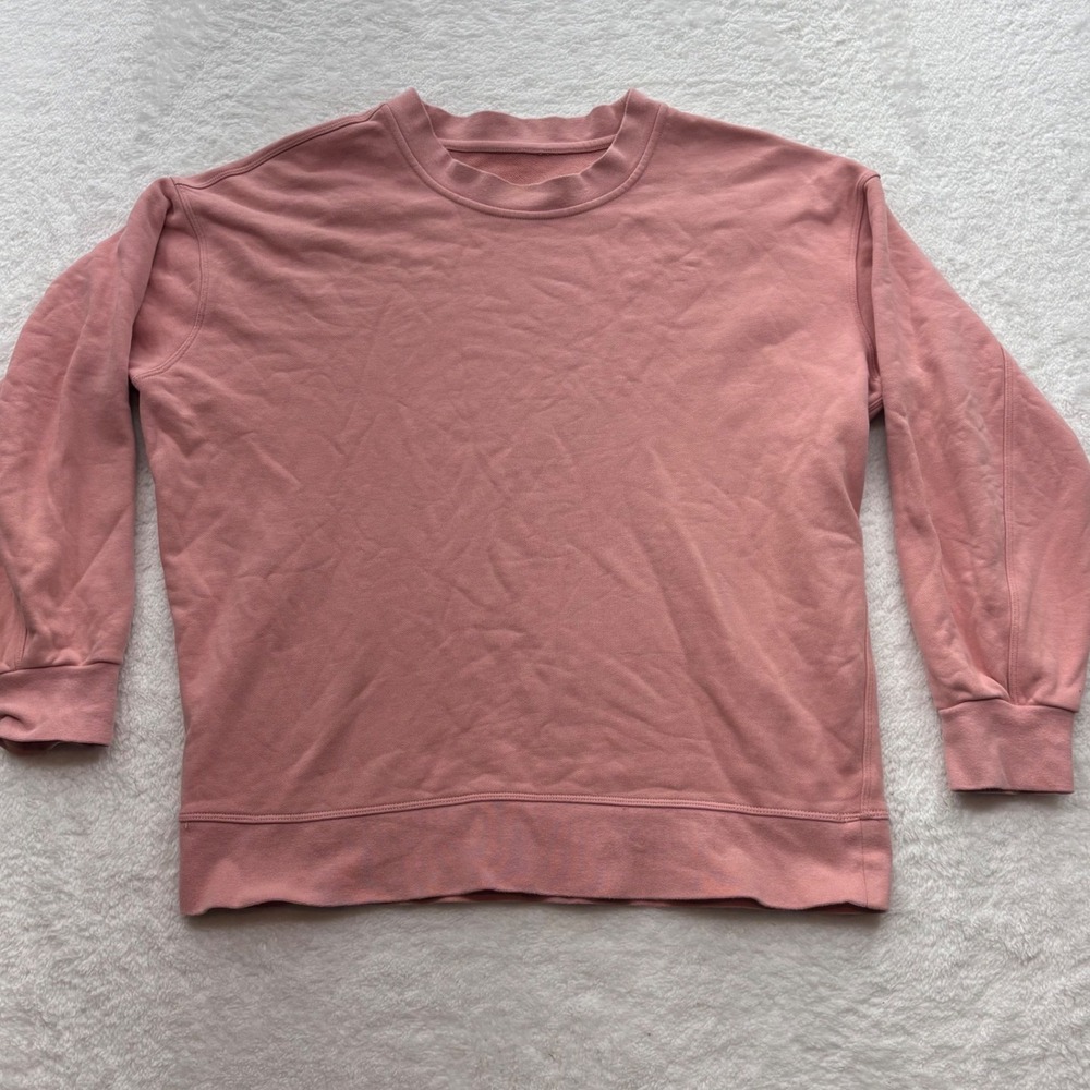 Lululemon Perfectly Oversized Crewneck Sweatshirt Pink Cotton Terry Pullover S